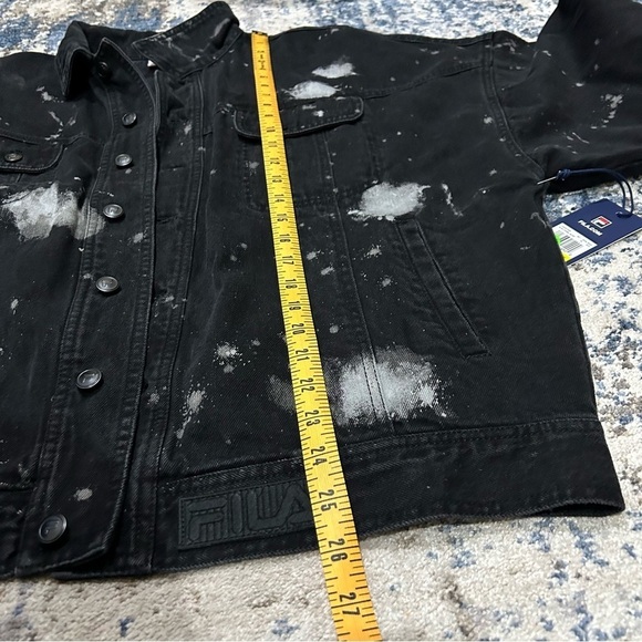 NWT FILA Black & White Splatter Ajax Denim Jacket Size Medium - Picture 8 of 10